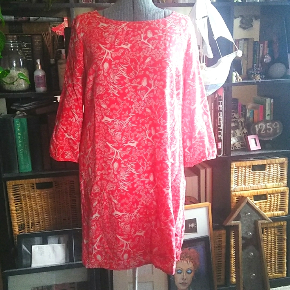 Cute! Orange 3/4 sleeve dress